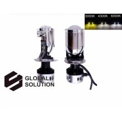Світлодіодні Led линзы 3 Color H4 10000Lm